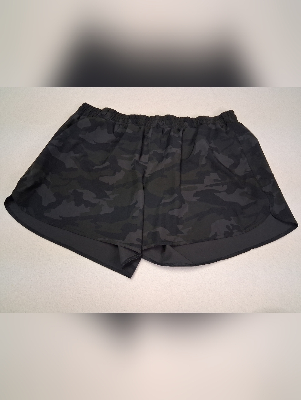 4/20$ Athletic Works Black and Dark Gray Camo Women's Athletic Shorts